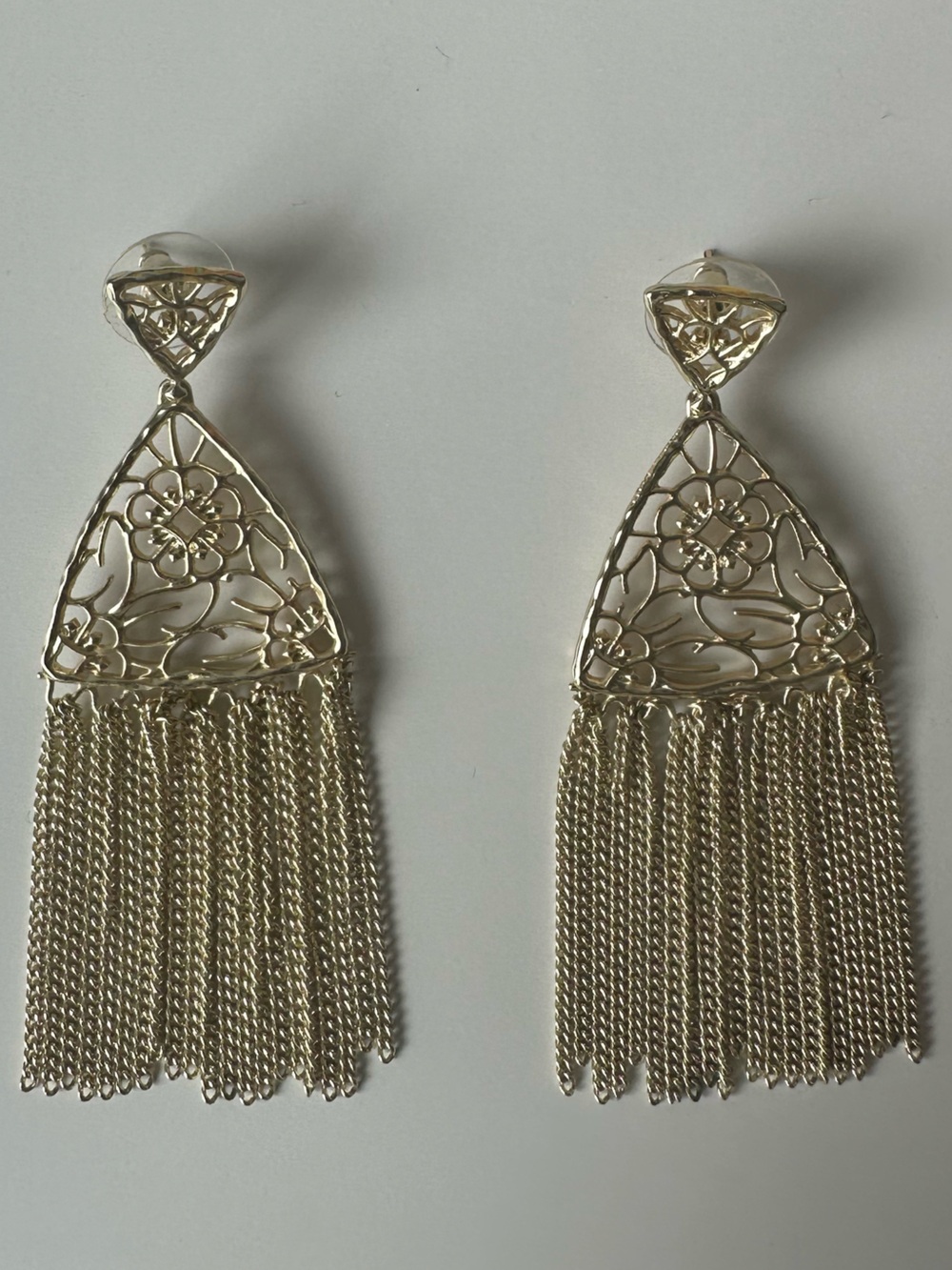 Kendra Scott Gold Filigree Floral Tassel Drop Earrings